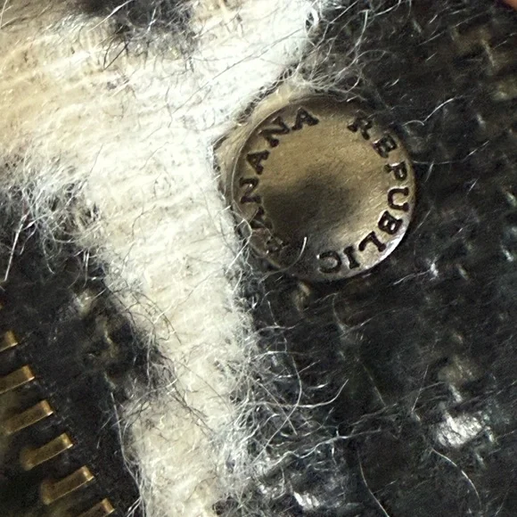 Banana Republic Black and White Animal Print Cocoon moto Jacket size XL - Picture 8 of 11